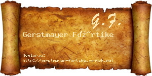 Gerstmayer Fürtike névjegykártya